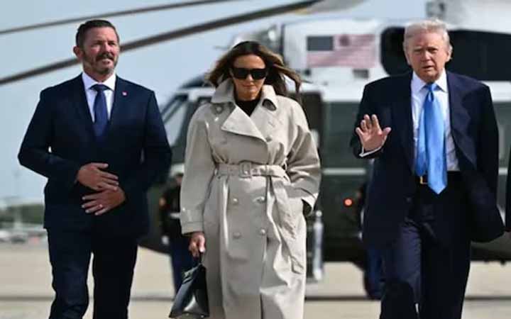 দ্বিতীয় মেয়াদের অপ্রত্যাশিত প্রথম বিদেশ সফরে রোমে পৌছেছেন ট্রাম্প